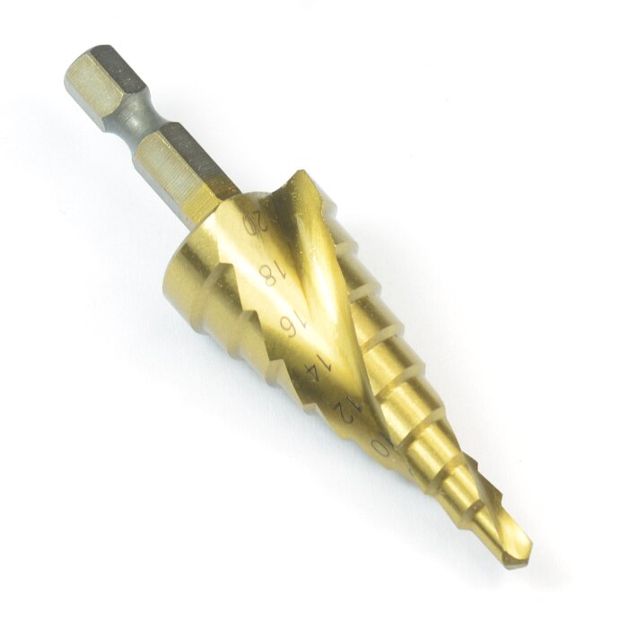 4mm-20mmHSS Metric Spiral Flute Step Drill Bit Set 4241 Steel Titanium Coated Step Drill Bit Set