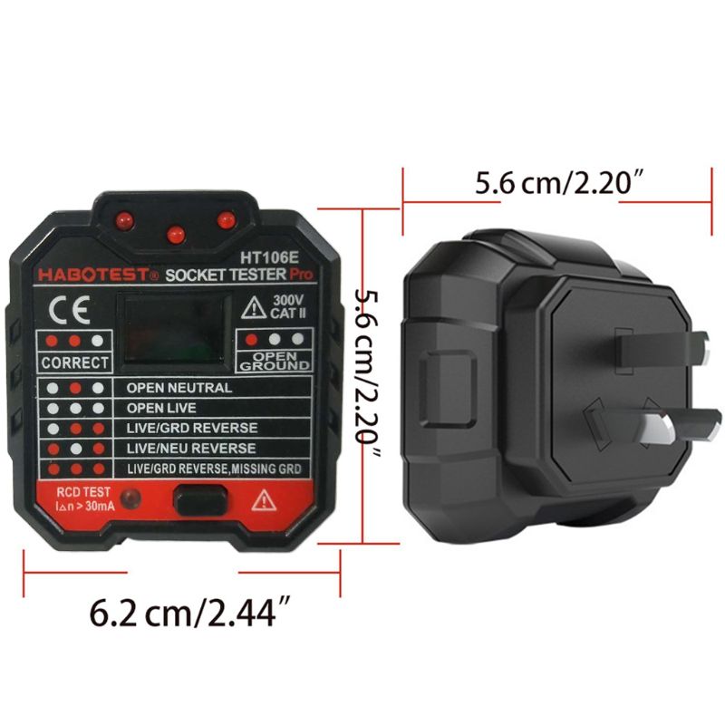 Stopcontact tester spanningstest stopcontact detector uk us eu stekker aarde nul lijn stekker polariteit fase controle stopcontact tester