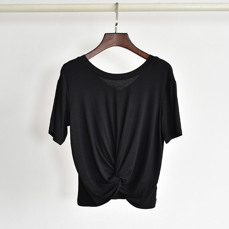 Latinsk dans træningstøj kvinder toppe korte ærmer knyttede dans toppe hip hop jazz danse tøj t-shirt performance outfit  l4065