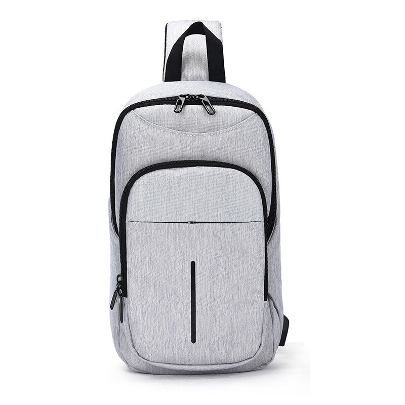 OZUKO Travel Multifunction Waterproof Men Chest bags External USB interface Single shoulder bag Chest Pack Crossbody Bag
