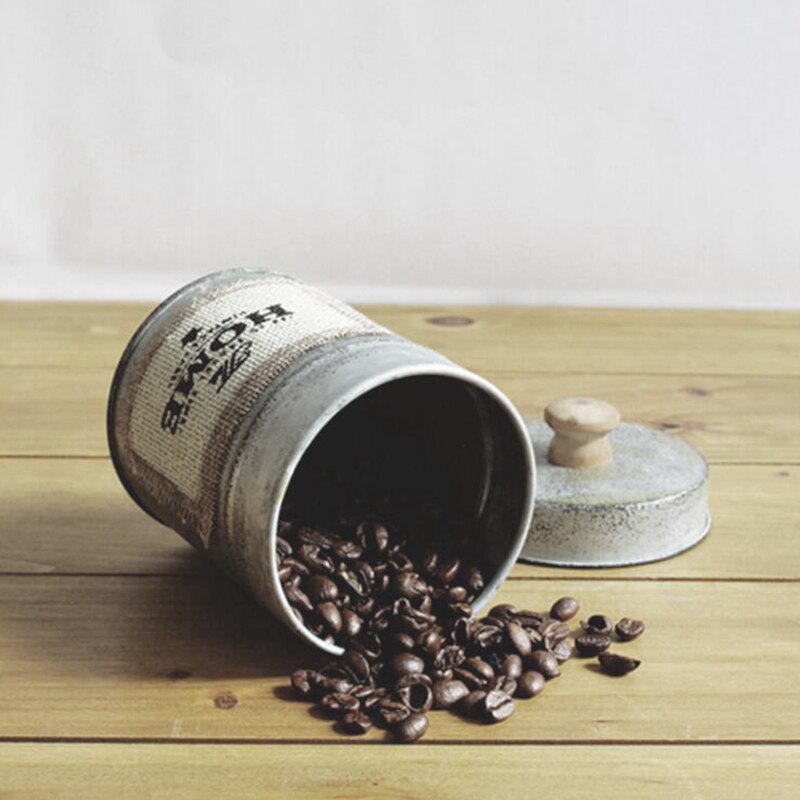 Organizer Desktop Sundries Box Kitchen Tableware American Retro Antique Metal Storage Jar Box Nuts Jar Snack Home Decoration