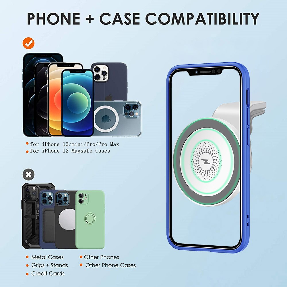 15W Magnetische Wireless Car Charger Stand Voor Iphone 12 Mini 12 Pro Max Draadloze Snelle Opladen Air Vent Mount auto Telefoon Houder