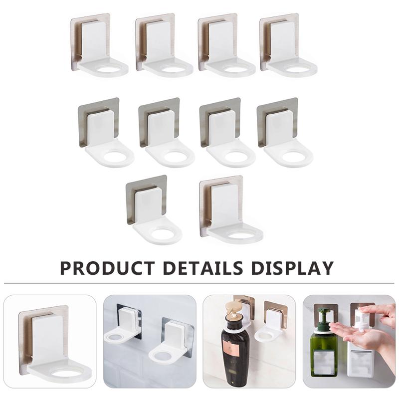 10 pcshand sanitizer krog slagfri sømløs vægmonteret holdbar shower gel flaske rack dispenser flaskeholder