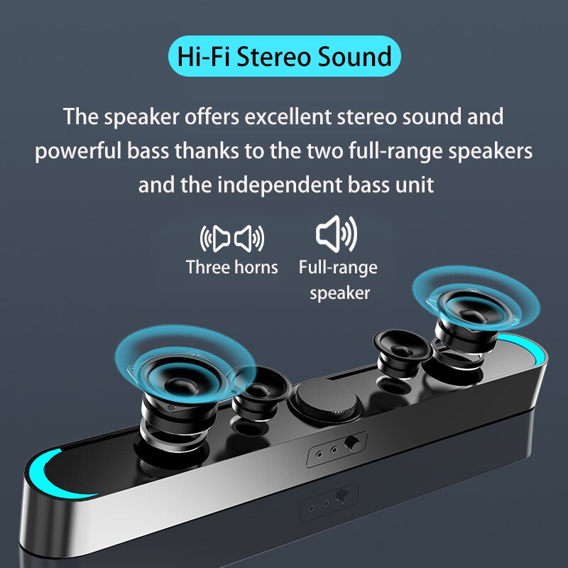 Wired Wireless Speaker Combination Bluetooth Speaker Column MIC Powerful Bass LED Soundbar Computer Speaker Home Theater AUX USB