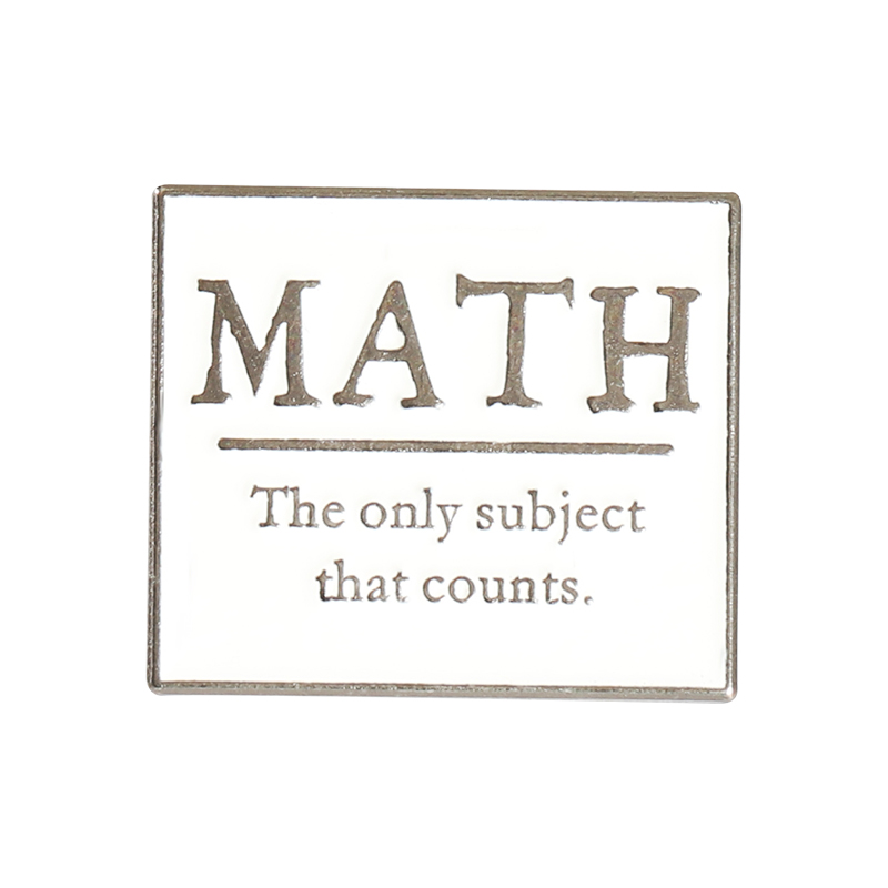 Broches de Metal personalizados para química, matemáticas y ciencia, insignia de letra Simple en blanco y negro, para profesores, estudiantes, Pin esmaltado Geek Pi π: Color dorado