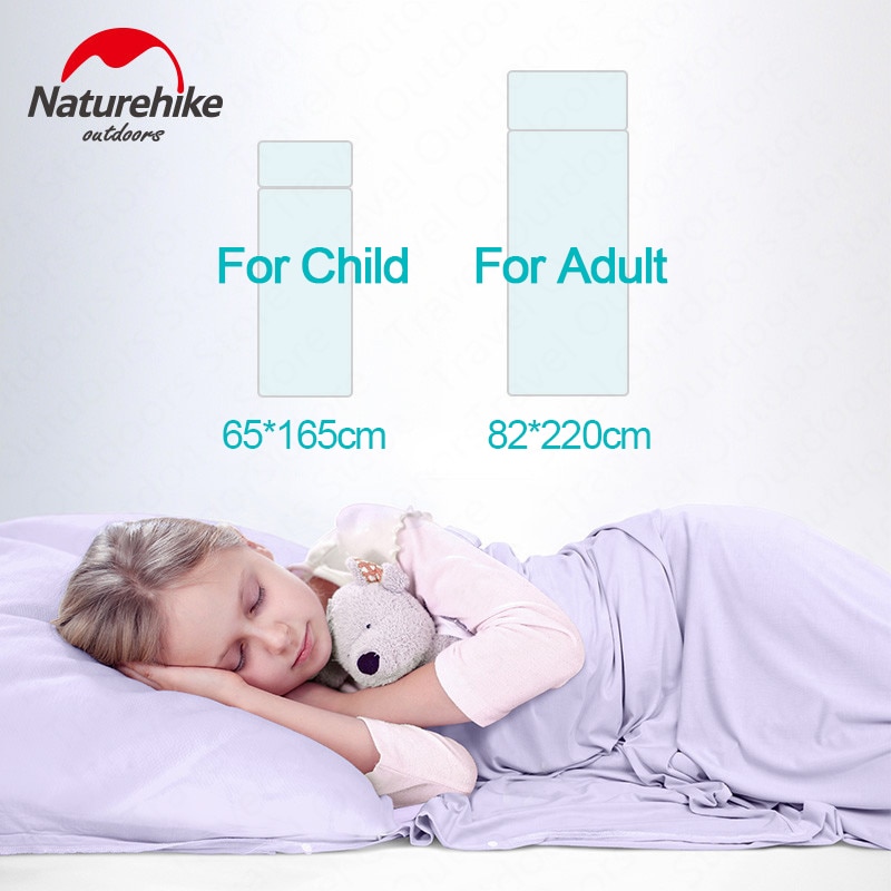 Naturehike modal sovepose liner hudvenlig komfort åndbar for voksne børn rejser hotel udendørs camping sove