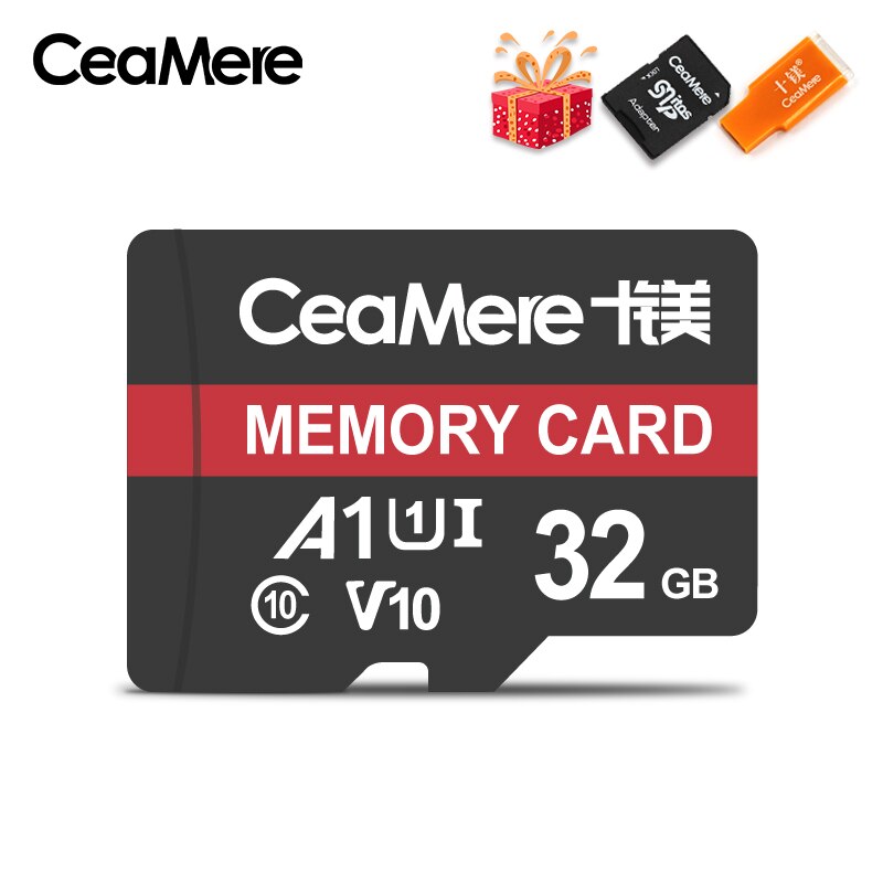 CeaMere Micro SD Card Class10 UHS-1 8GB Class 6 16GB/32GB U1 64GB/128GB/256GB U3 Memory Card Flash Memory Microsd for Smartphone: 32GB with gift