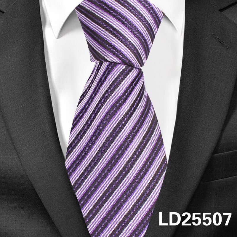 Miesten solmio raidalliset solmiot hääyritykseen 8cm widtch klassinen kravatti jacquard kudottu solmio miesten kravatti: Ld25507
