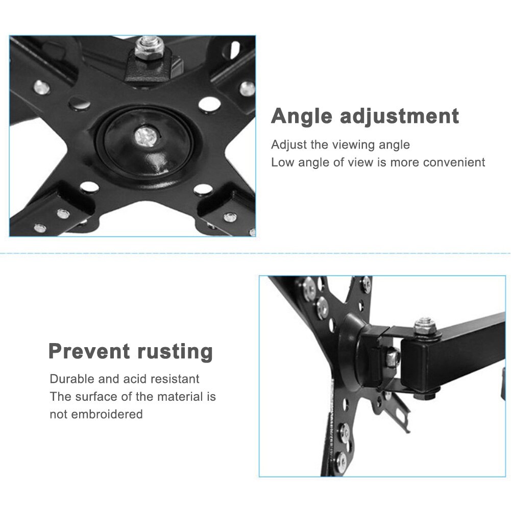 Wall Mounted Living Room Bedroom Tilt Swivel LCD Monitor Adjustable Angle Easy Install Stable Flat Screen TV Bracket Home