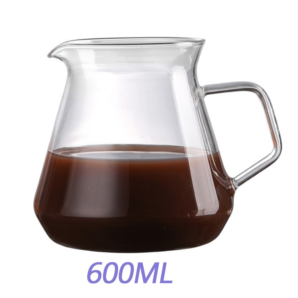 Ecocoffee V60 Pour Over Glass Range Coffee Server 400/600ml Carafe Drip Coffee Pot Coffee Kettle Brewer Barista Percolator Clear