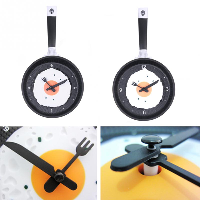 Neue freundlicher Wanduhr Kreative Omelett Pfanne Küche gebraten Ei Mini freundlicher Wanduhren Küche Uhr 3 Farben
