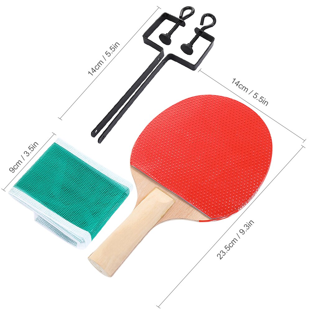 Portable Retractable Ping Pong Post Net Rack Ping Pong Paddles Table Tennis Rackets Set Ping Pong Racquet Bundle Kit
