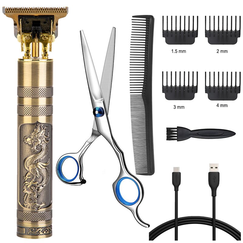 ZqZq – tondeuse à cheveux pour hommes, coupe-cheveux électrique, machine de coiffeur avec ciseaux et peigne: A Dragon