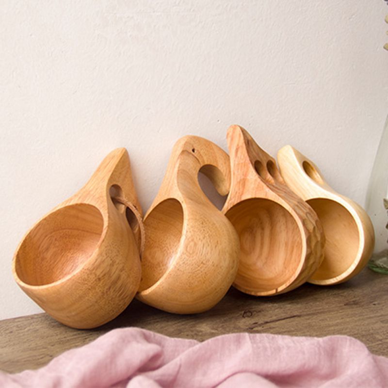 Coffee Cup Natural Jujube Wood Tea Cup With Handgrip Milk Travel Wine Beer Cups For Home Bar Kitchen Gadgets