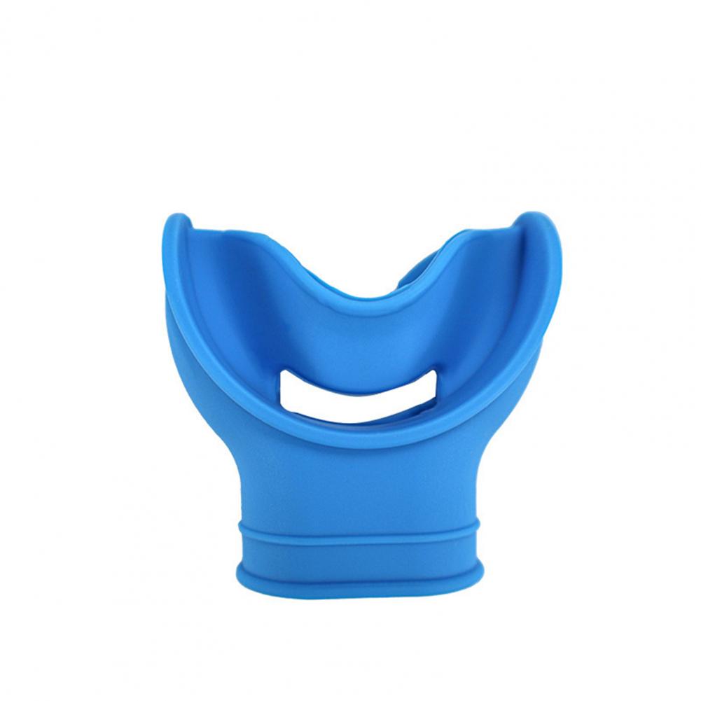 Boquilla de buceo de silicona sin BPA, boquillas subacuáticas para snorkel profundo, regulador de snorkel, accesorios para boquilla: Azul