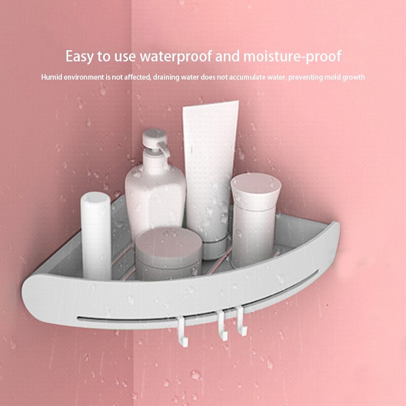 Toilet Bathroom Shower &Toilet Triangular Basket Wall Suction Plastic