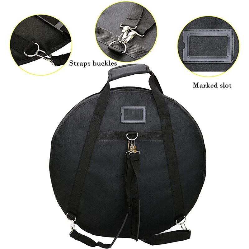 22 Inch Cimbaal Gig Bag Met Handvat En Rugzak Riemen, 10Mm Dikke Gewatteerde Katoen Voor Perfecte Bescherming, Voor Opslag