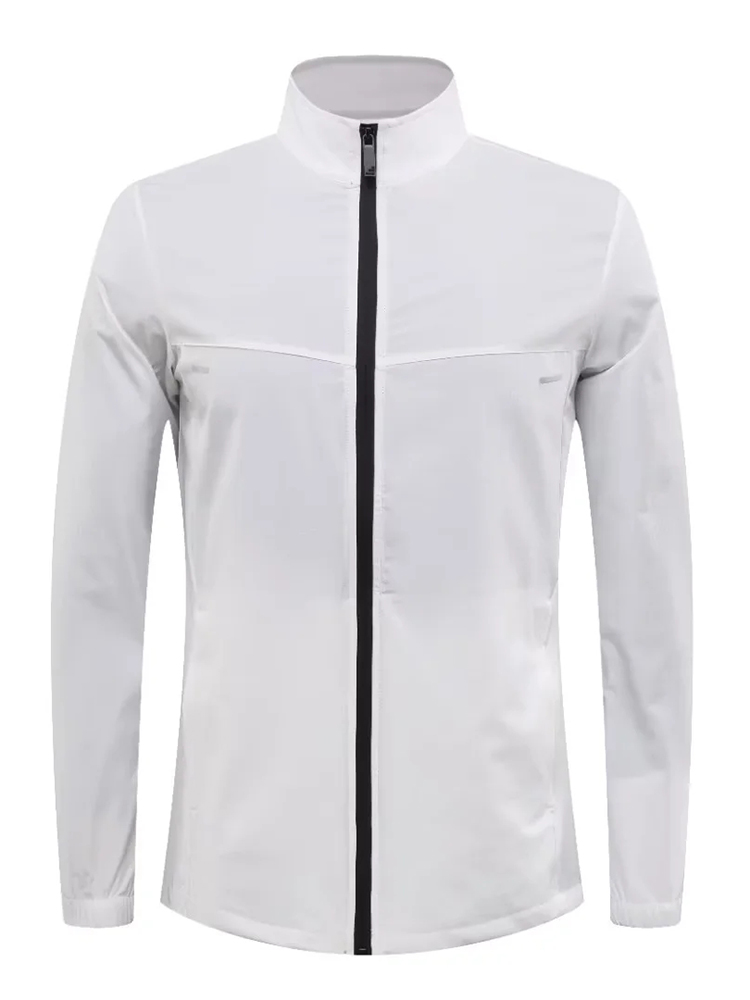 Männer Langarm wasserdichte Kompression T-Shirt einfarbig elastisch laufen Fitness T-Hemden Jacke Mann Sport Ausbildung Sport: XXL / Blau