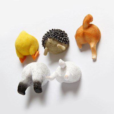Cartoon 3D bust animal refrigerator stick magnet stick resin handicraft