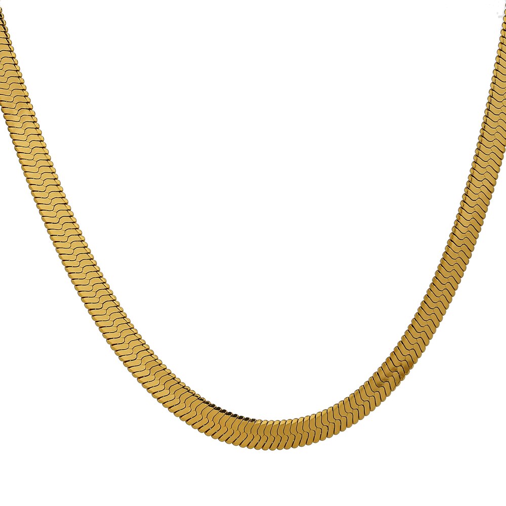 Yhpup Charm Geometrische Snake Collier Trendy Roestvrij Stalen Sieraden Gouden Metalen Ketting Брелок Voor Vrouwen: YH1972A Gold