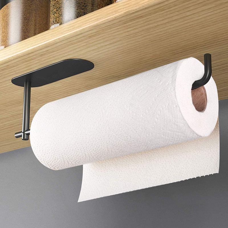 Bezdotykowy papier kuchenny uchwyt na ręczniki stal nierdzewna papier kuchenny stojak świeża folia regał magazynowy półka robić wieszania na ścianie Dom supplie
