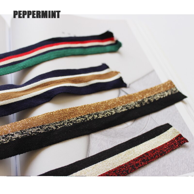 1Yard Katoen Breien Streep Webbing Sport Broek Doek Strech Band Stretching Kant Linten Diy Kleding Accessoires