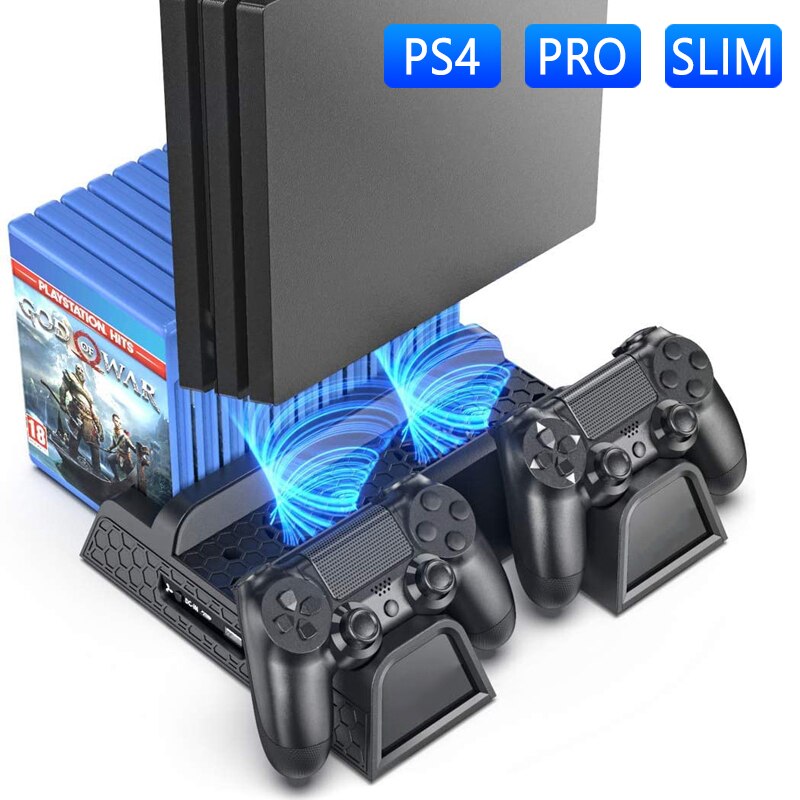 PS4 Pro Verticale Cooling Stand Verticale Cooling Stand Base Opladen 2 Station Met 12 Gaming Schijven Opslag Voor PS4 Controllers