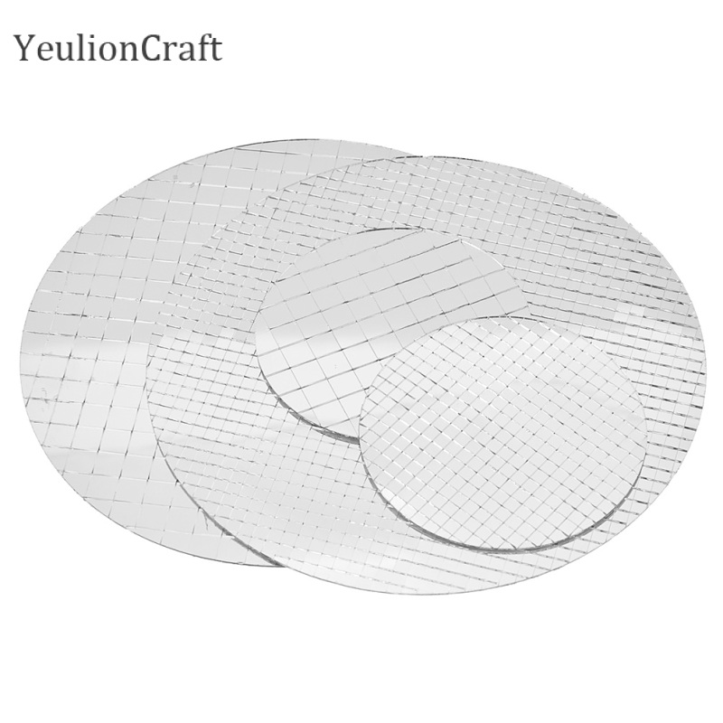 Chzimade – carreaux de mosaïque miroir en verre rond auto-adhésif, pour mur de bricolage, artisanat fait à la main, décoration de la maison