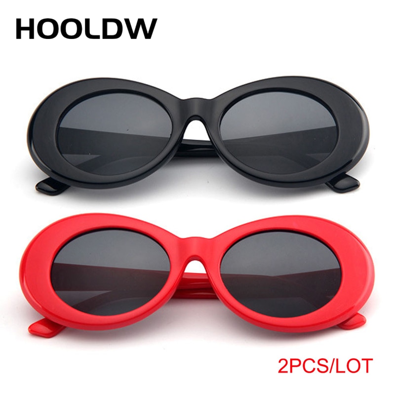2 st/lot clout goggle kurt cobain solglasögon herr dam vintage ovala runda solglasögon dam  uv400 glasögon gafas de sol