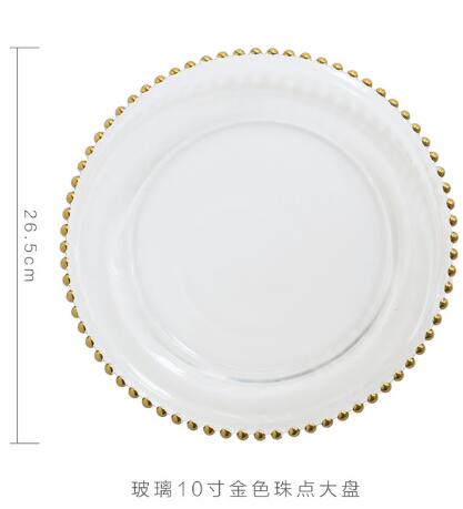 Glas perle guld indlagt retter bøf plade salat retter bryllupsfest begivenhed: 4