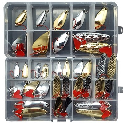 16/25/35 st/mycket skedbete set 2g/4g/6g/8g/12g lockbitset i blandad storlek spinnerbait gädda fiskedrag havsfiske saltvatten  j401: 35 st