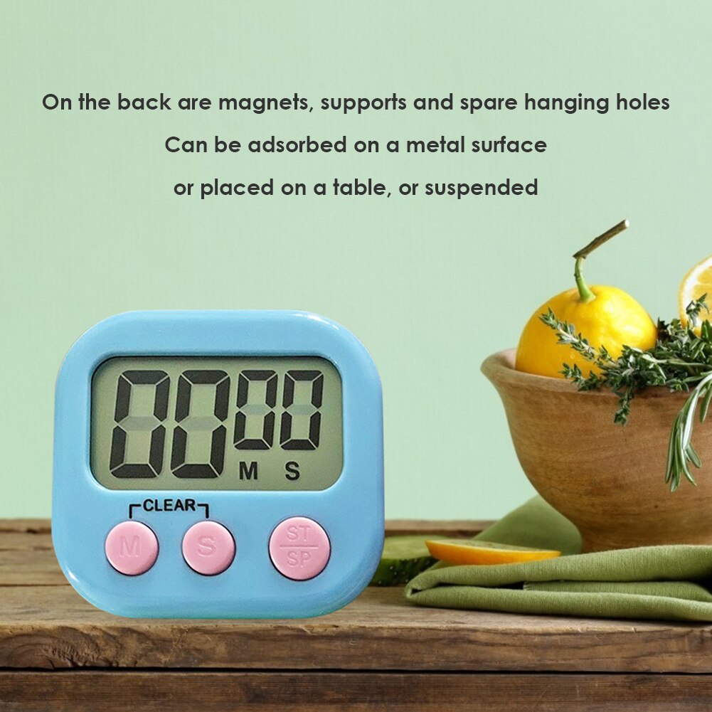LCD Manual Electronic Digital Display Screen Timer Magnetic Kitchen Cooking Table Countdown Alarm Clock Stopwatch with Stand