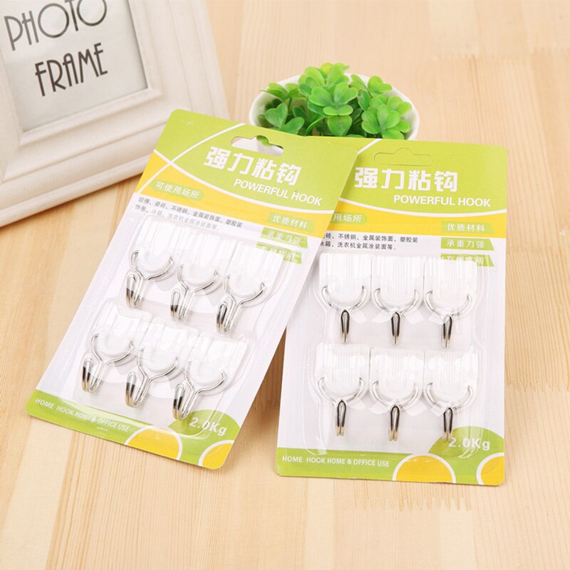 12Pcs Sterke Lijm Traceless Haak Keramische Tegel Glas Stok Haak Houder Muur Deur Keuken Badkamer Muur Gemonteerde Handdoek hanger: 12pcs