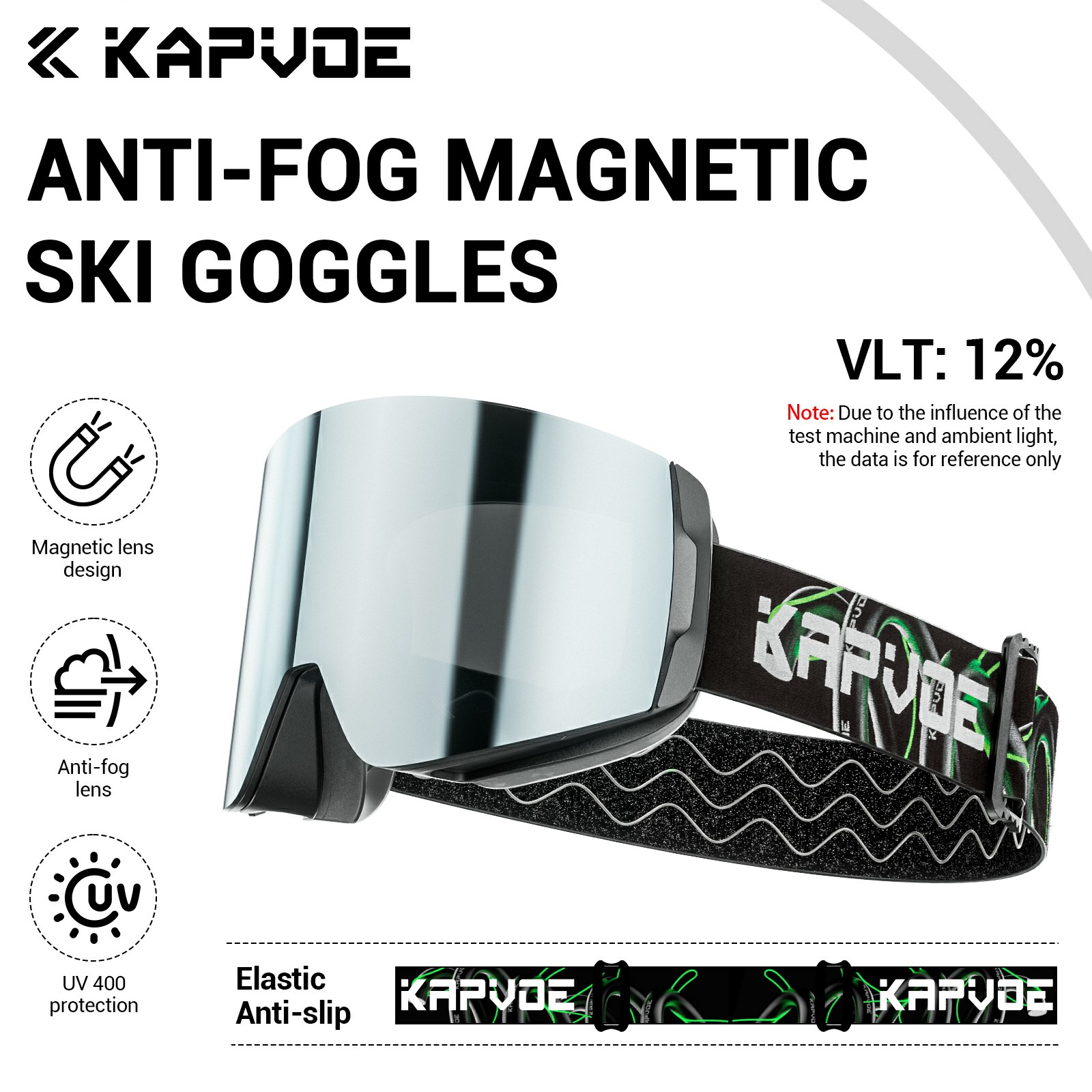 KAPVOE Occhiali da sci fotocromatici Doppi strati Lenti anti-appannamento UV400 Occhiali da sci sport invernali Sci Snowboard Uomo Donna Neve Nuovo: esercito verde