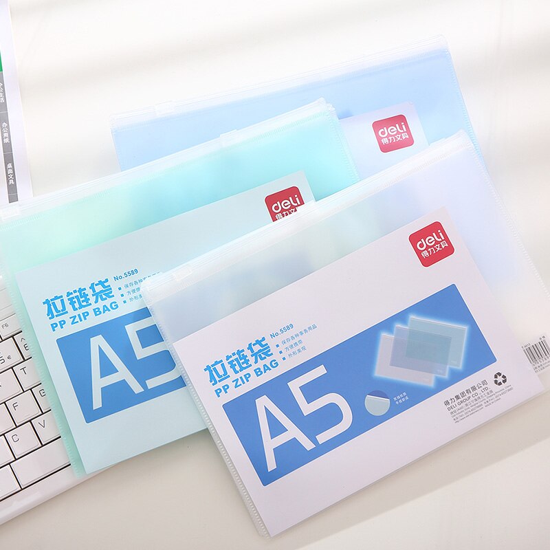 10pcs/lot File Folder A5/A4 PVC zipper bag waterproof document classified storage stationery file holder Office School