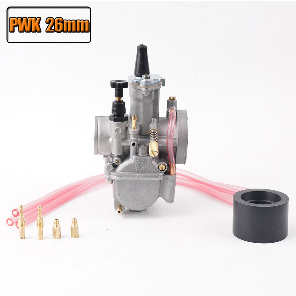 Carburador universal PWK, 21 24 26 28 30 32 34 mm PWK Inyección de potencia del carburador de motocicleta, para carreras Mikuni Koso ATV Yamaha: Blanco