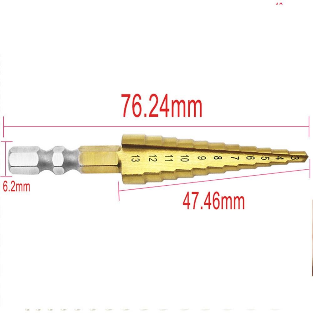 Adeeing 3-13mm hss trinnbor elektroverktøy sekskantet rømmebor minibor 3-13mm trinns bore  r60