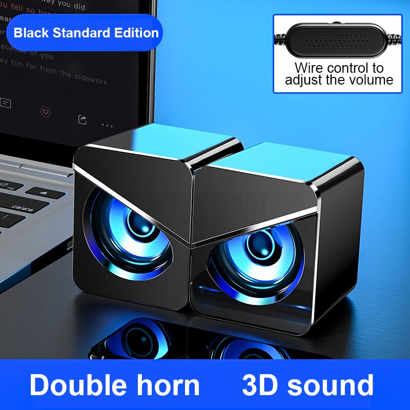 Usb Wired Led Computer Speakers Diepe Bas 3D Stereo Sound Box Speaker Voor Pc Laptop Krachtige Subwoofer Multimedia Luidsprekers: LED