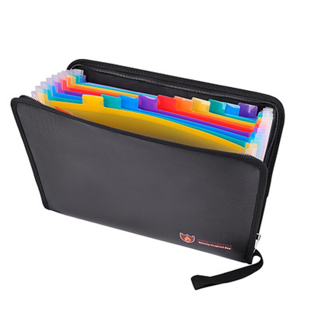 1 P Fireproof File Folder 13 Individual Pocket Portable Fireproof Water Resistant Document Bag Large Capacity File Folder: Multicolor