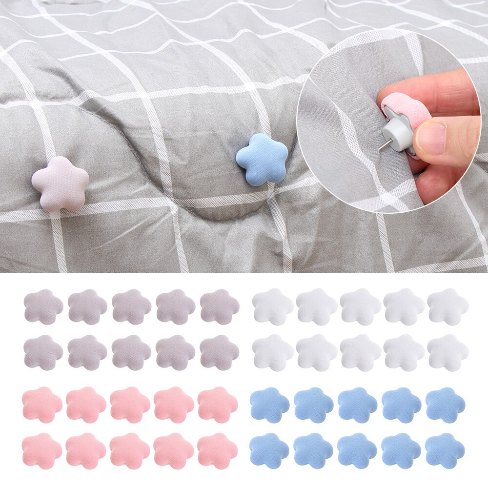 10Pcs Quilt Holder Flower/Heart Shape Non-slip Blanket Clip One Key to Unlock Blankets Cover Fastener Clip Bed Sheet Holder