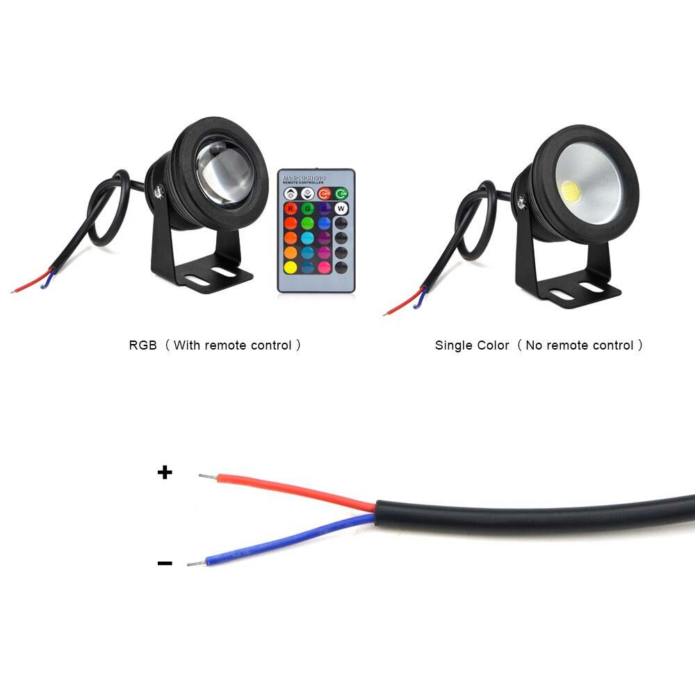 12v 10w rgb led spot lys  ip67 vandtæt led undervandslampe springvand lys have swimmingpool dam indretning belysning lampe