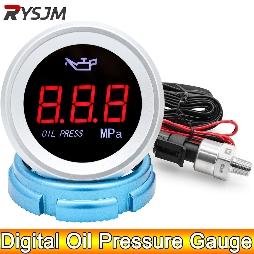Misuratore di pressione dell'olio digitale a LED manometro dell'olio con sensore della pressa dell'olio 0-1.00 Mpa misuratore di pressione dell'olio per auto 12V per veicolo camion auto