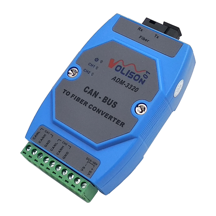 ADM-3320-SC CanBus Bus Optical Fiber Converter CAN Bus Optical Terminal Machine Dual Fiber SC CAN Bus to Optical Fiber