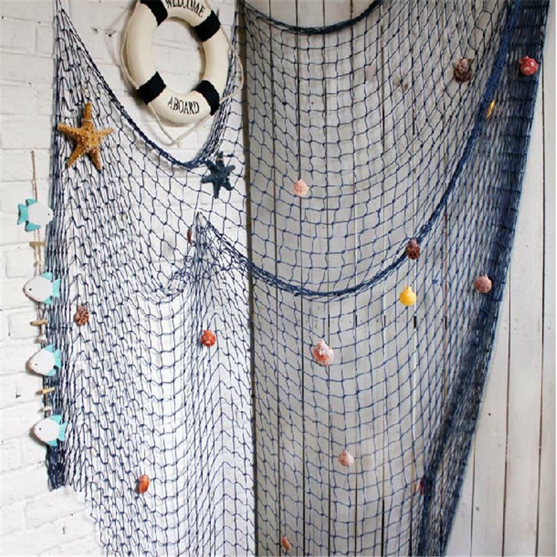 100*200cm store fiskenett forsyninger veggdekorasjoner for hjemmepynt moro med klistremerker for husholdningsinnredning i middelhavet