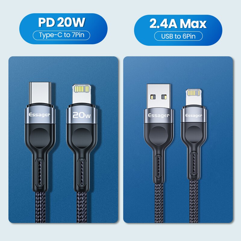 Essager USB C Kabel Für iPhone 12 11 Profi Max Xs PD 20W Schnelle Ladung USB Typ C Für iPhone iPad Ladegerät Daten Kabel Draht Kabel 2M