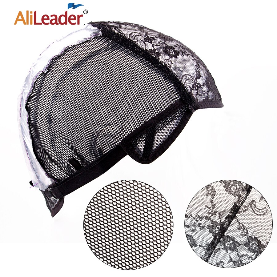 Alileader billig justerbare parykk caps s/m /l 1 stk base cap svart veving parykk verktøy limfri blonder parykk caps veve cap for å lage en parykk