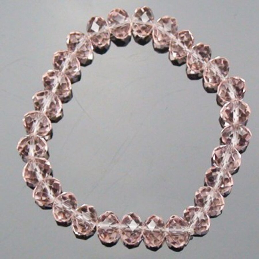 Charme Handgemachte frauen 8mm Strass Glas Kristall Perlen Runde Perlen strecken-Armbinde Femme Armreif Armbänder Mädchen wickeln Schmuck: HT8M15 8mm Rosa