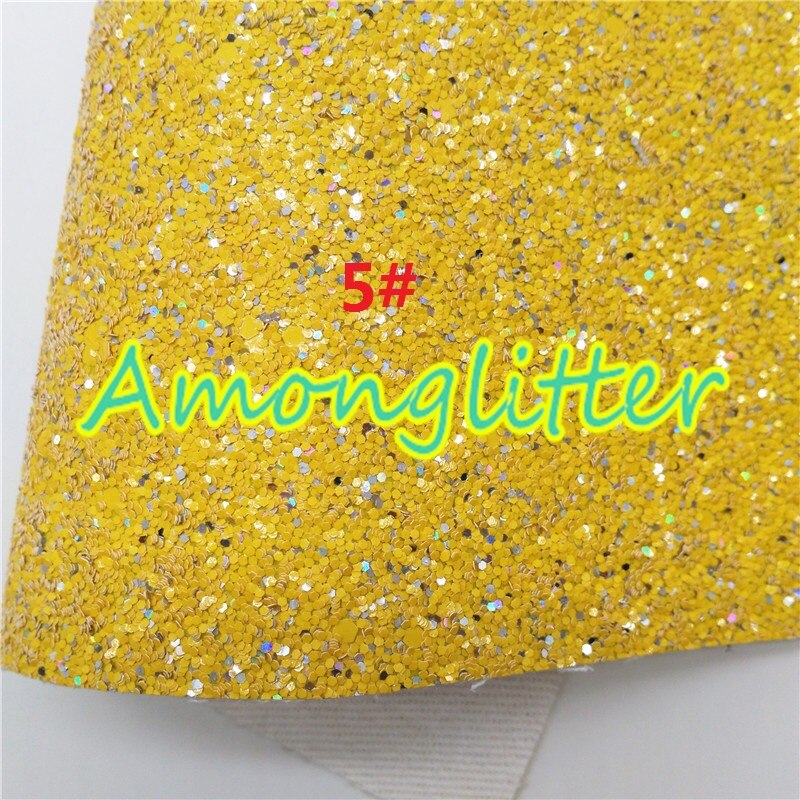 Amonglitter Blue Chunky Glitter Leather Glitter Fabric with Twill Backing, Glitter Sheet for DIY Bows Bags 21x29cm A4 size MB006: 5