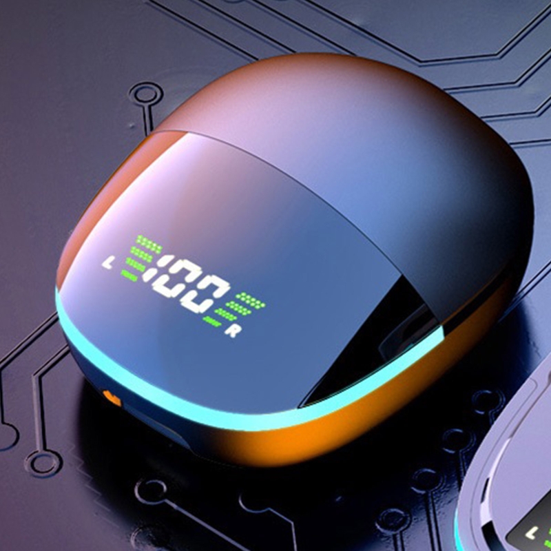 Wireless Mini In-Ear Headphones 8D Stero Cool Breathing Light LED Charging Display Box One Touch Control Gym Working D5QC