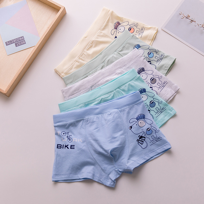 5PCS/Pack Kids Boxers Cotton Underpants 12 Year Old Cartoon Briefs Panties Children Underwear Shorts Teenager Boys Clothing